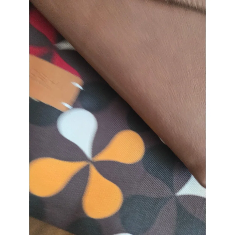 Yoshi Lichfield Tan Brown Leather Slim Clutch Bag with Floral Dust Bag Accessory